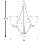 Progress Lighting Bravo 3-Light Brushed Nickel Transitional Chandelier