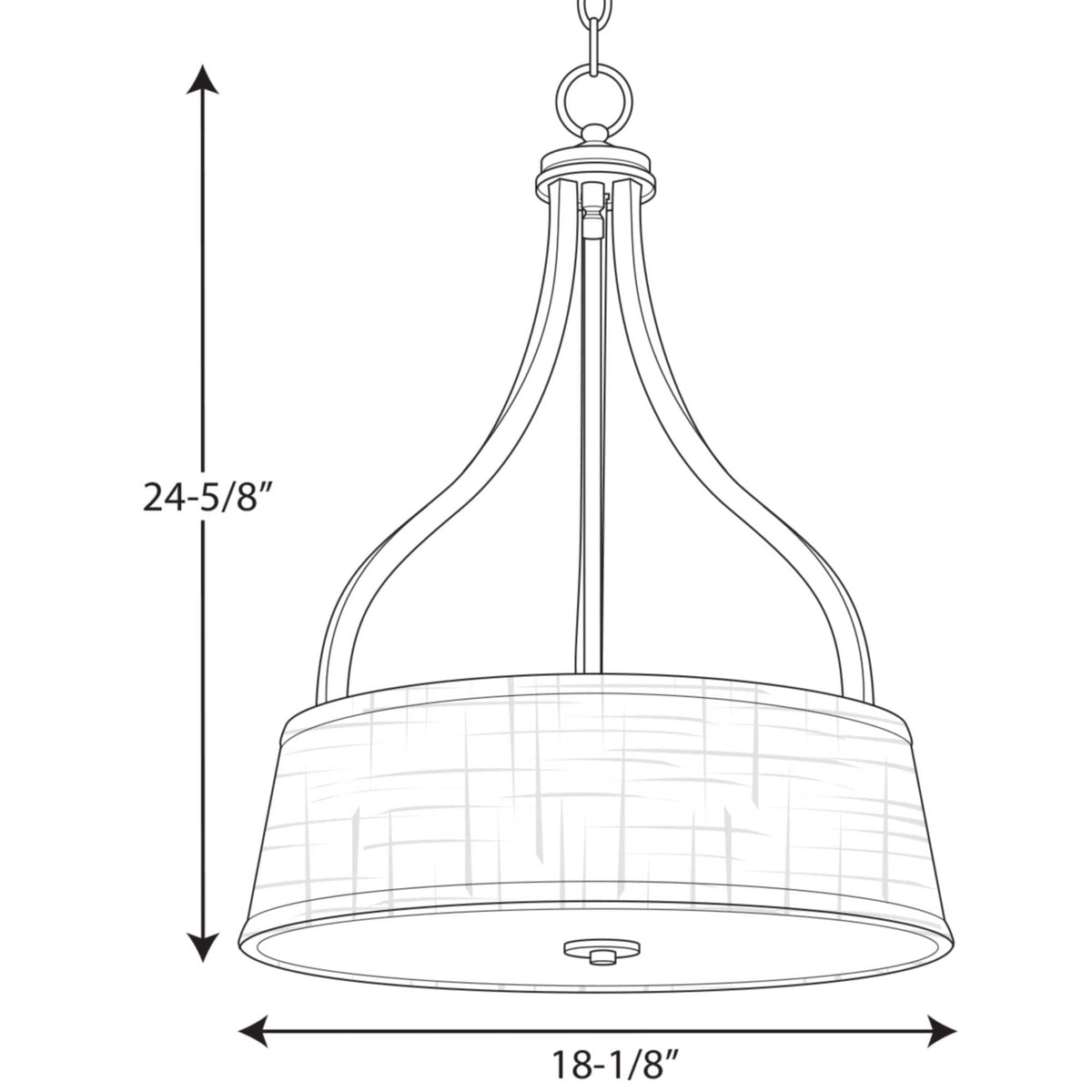 Progress Lighting Arden 3-Light Brushed Nickel Transitional Drum Medium Hanging Pendant Light