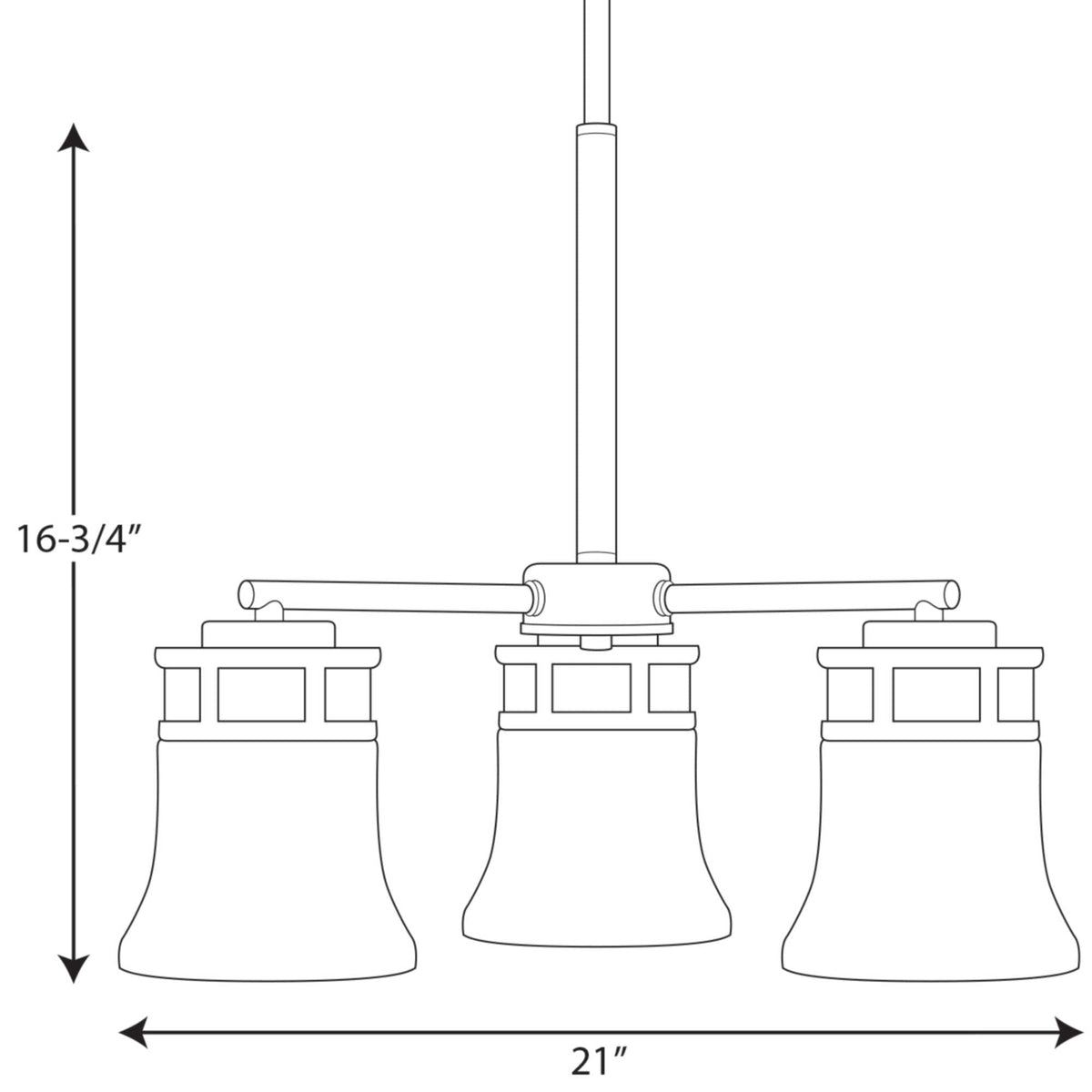Progress Lighting Cascadia 3-Light Antique Bronze Transitional Chandelier
