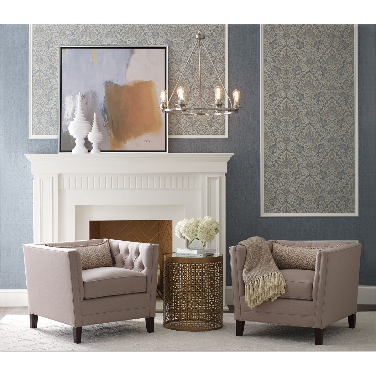 Progress Lighting Debut 6-Light Brushed Nickel Farmhouse Chandelier