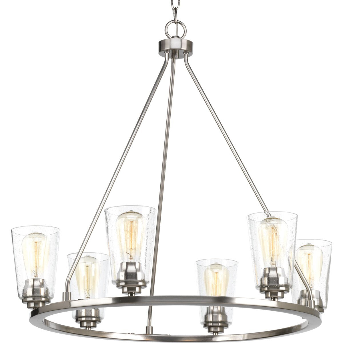 Progress Lighting Debut 6-Light Brushed Nickel Farmhouse Chandelier