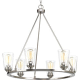 Progress Lighting Debut 6-Light Brushed Nickel Farmhouse Chandelier