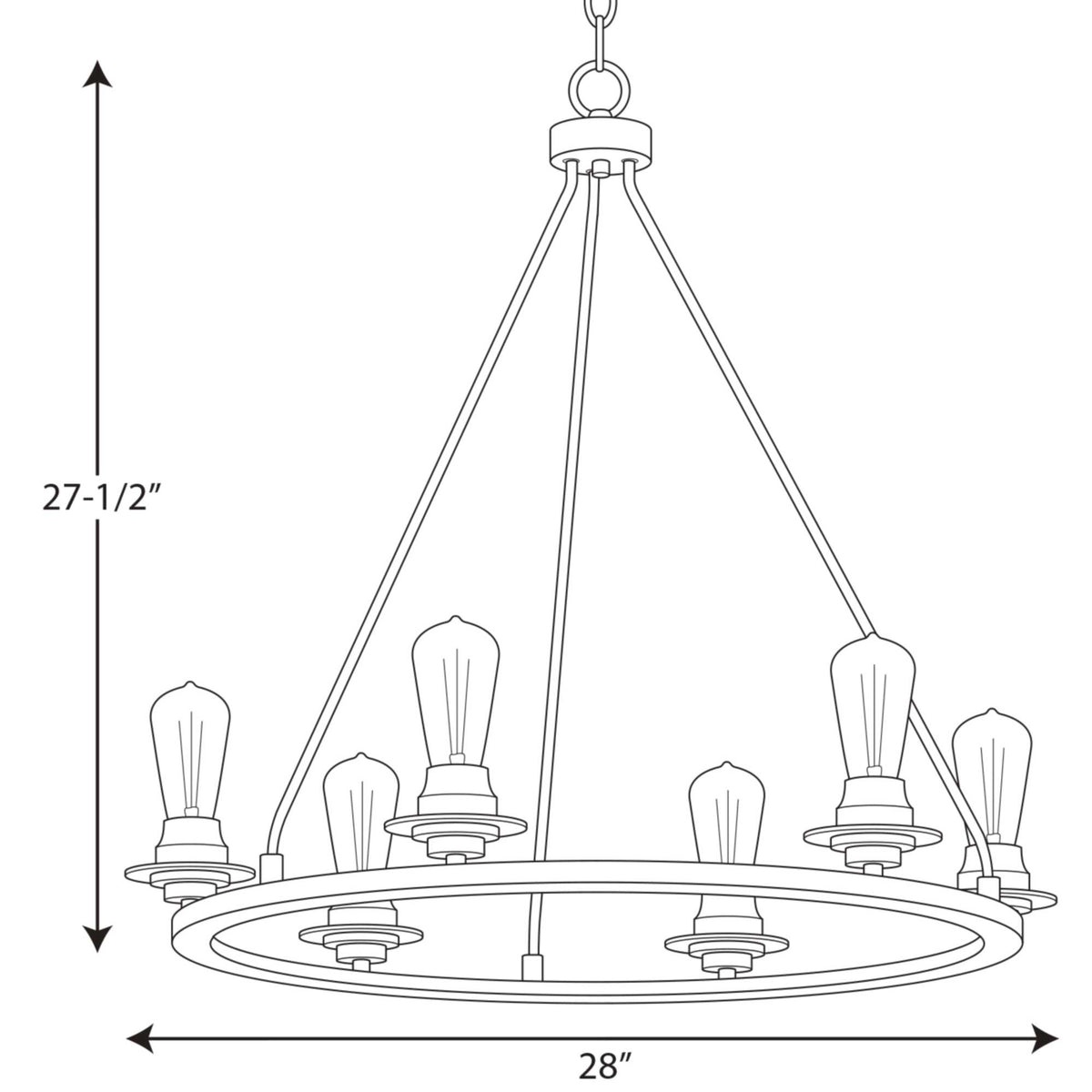 Progress Lighting Debut 6-Light Brushed Nickel Farmhouse Chandelier