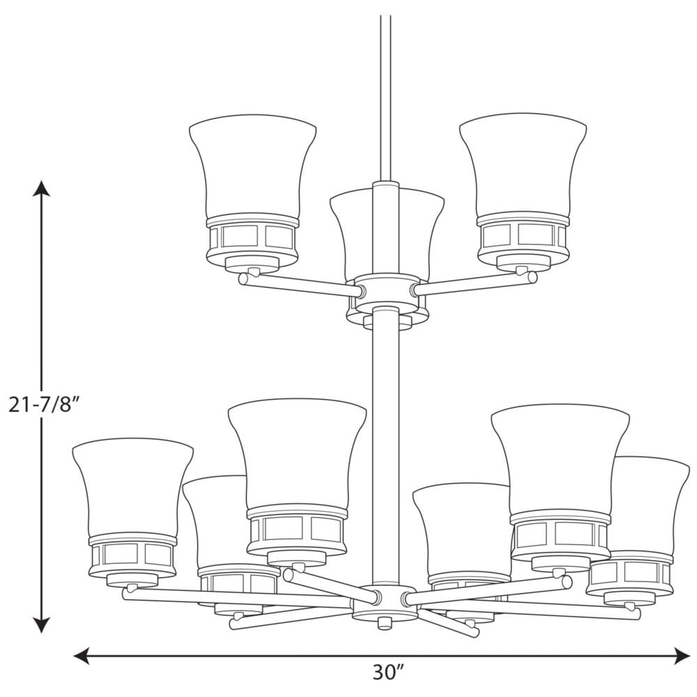 Progress Lighting Cascadia 9-Light Antique Bronze Coastal Chandelier