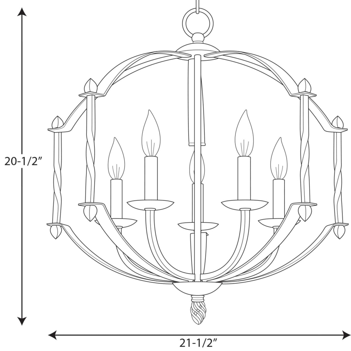 Progress Lighting Greyson 5-Light Black Rustic Chandelier