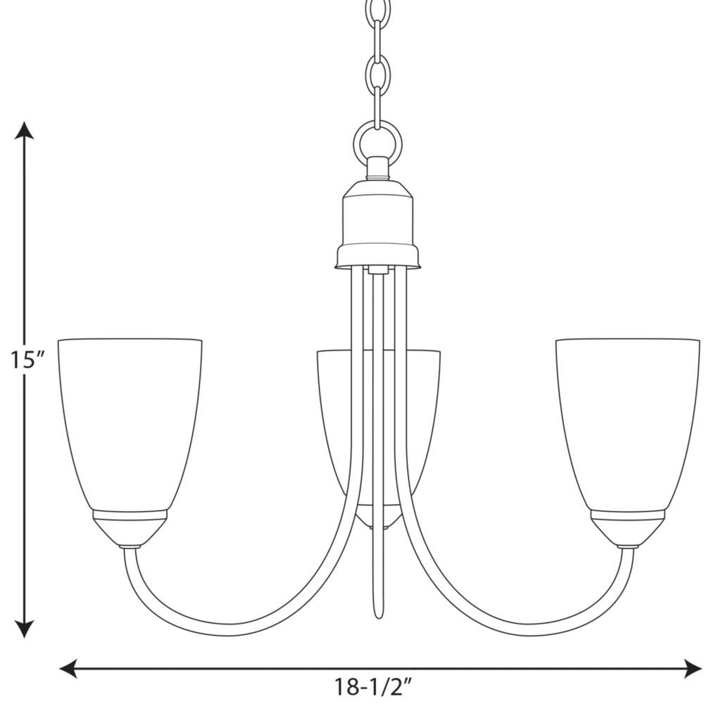 Progress Lighting Gather 3-Light Brushed Nickel Transitional Chandelier