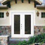 JELD‑WEN 60-in x 80-in 4-9/16-in Low‑E Primed Steel French Left-Hand Inswing Double Patio Door with Brickmould