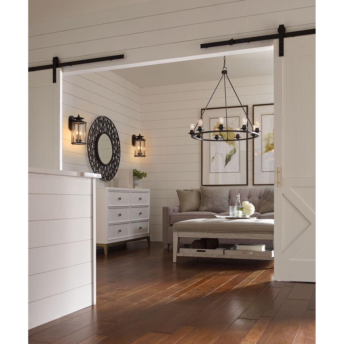 Progress Lighting Debut 9-Light Gray Farmhouse Chandelier
