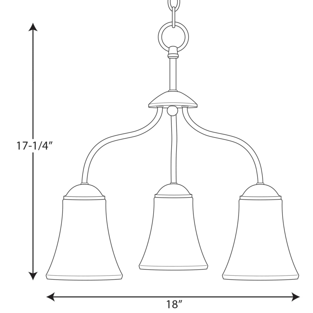 Progress Lighting Classic 3-Light Polished Chrome Traditional Chandelier