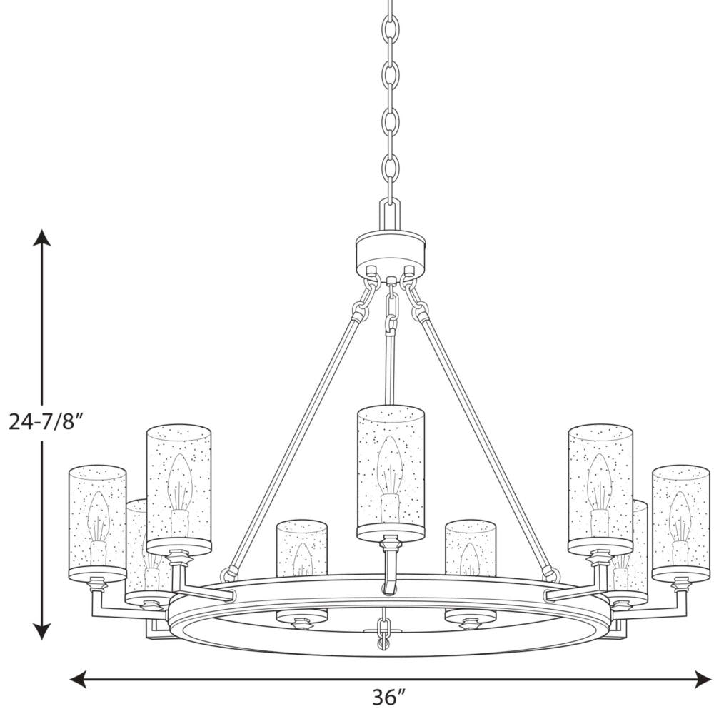 Progress Lighting Gresham 9-Light Black Transitional Chandelier