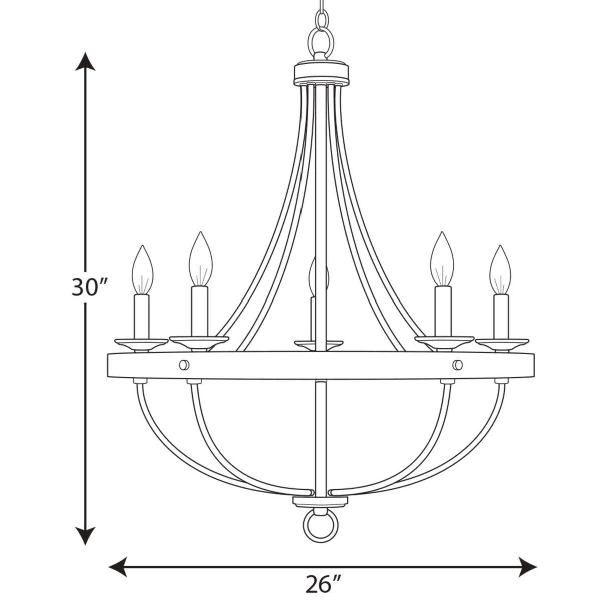Progress Lighting Gulliver 5-Light Gray Coastal Chandelier