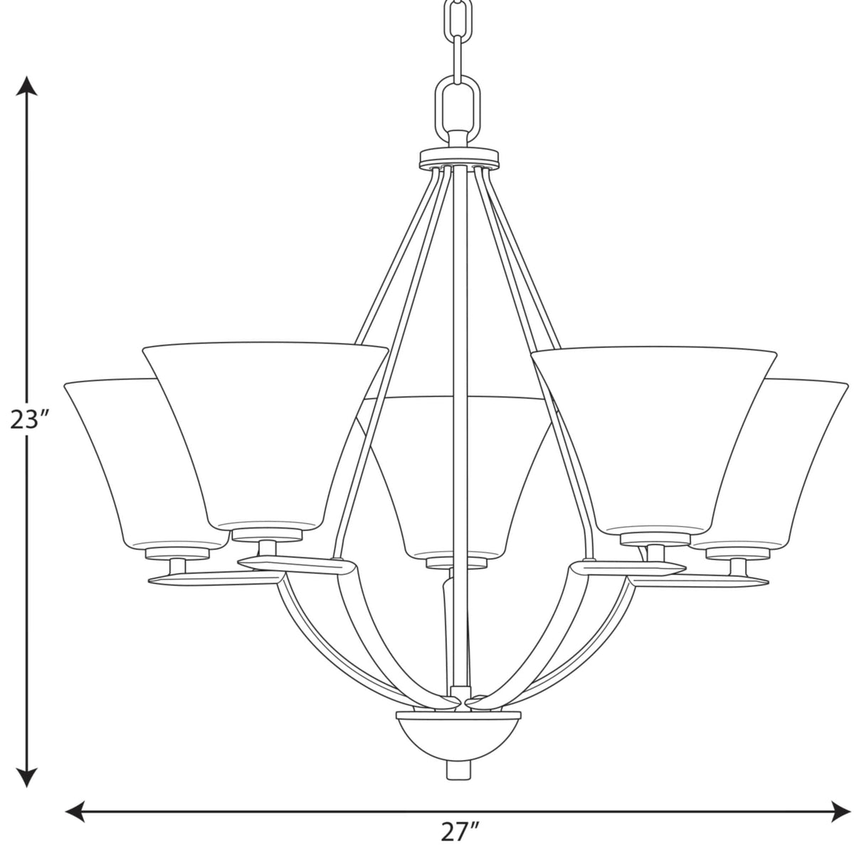 Progress Lighting Bravo 5-Light Brushed Nickel Transitional Chandelier