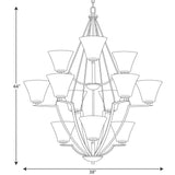 Progress Lighting Bravo 12-Light Brushed Nickel Transitional Chandelier