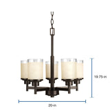 Progress Lighting Alexa 5-Light Antique Bronze Transitional Chandelier