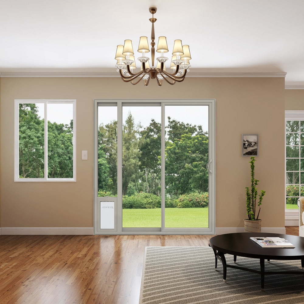 JELD-WEN 72-in x 80-in Vinyl Sliding, Left-hand sliding – installed room view