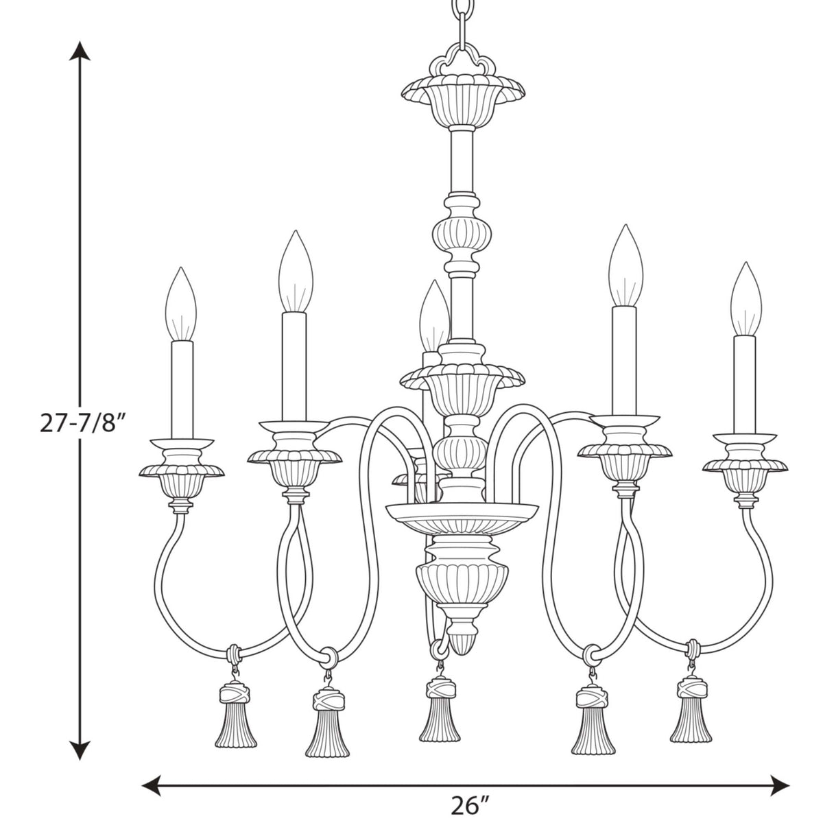Progress Lighting Bergamo 5-Light Bronze Rustic Chandelier