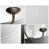 Progress Lighting Drum Shade 5-Light Antique Off-white Transitional Chandelier