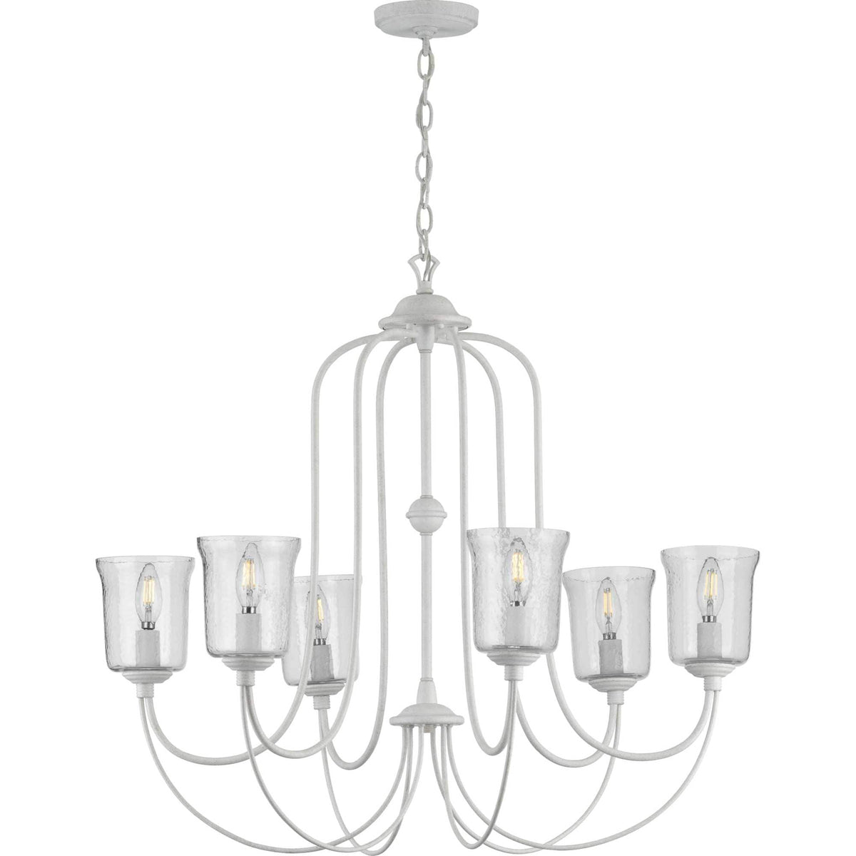 Progress Lighting Bowman 6-Light White Coastal Chandelier
