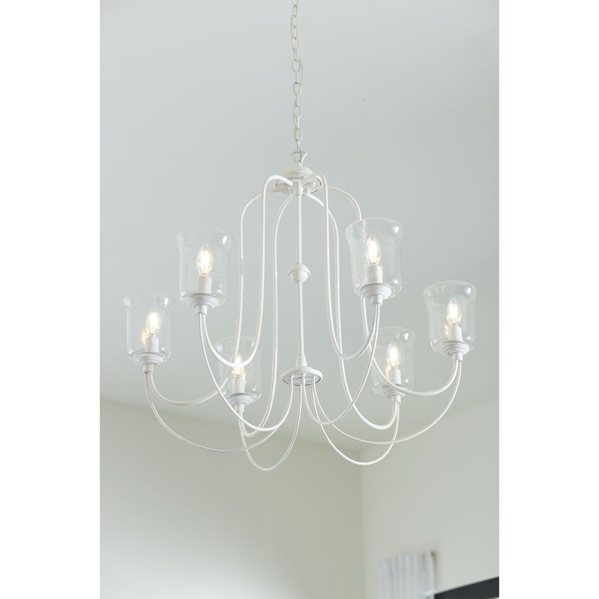 Progress Lighting Bowman 6-Light White Coastal Chandelier