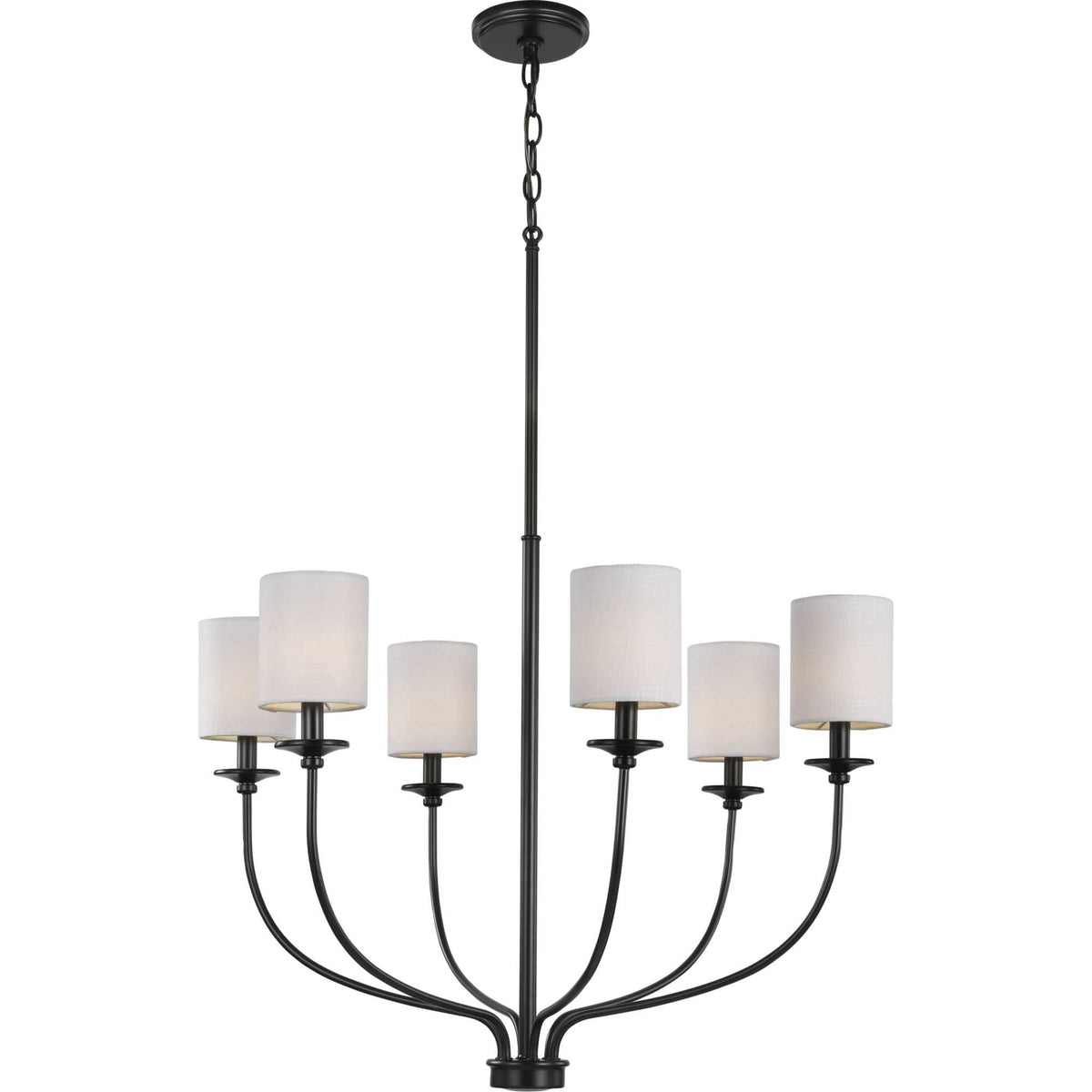 Progress Lighting Bonita 6-Light Matte Black Transitional Chandelier