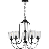 Progress Lighting Bowman 5-Light Matte Black Coastal Chandelier