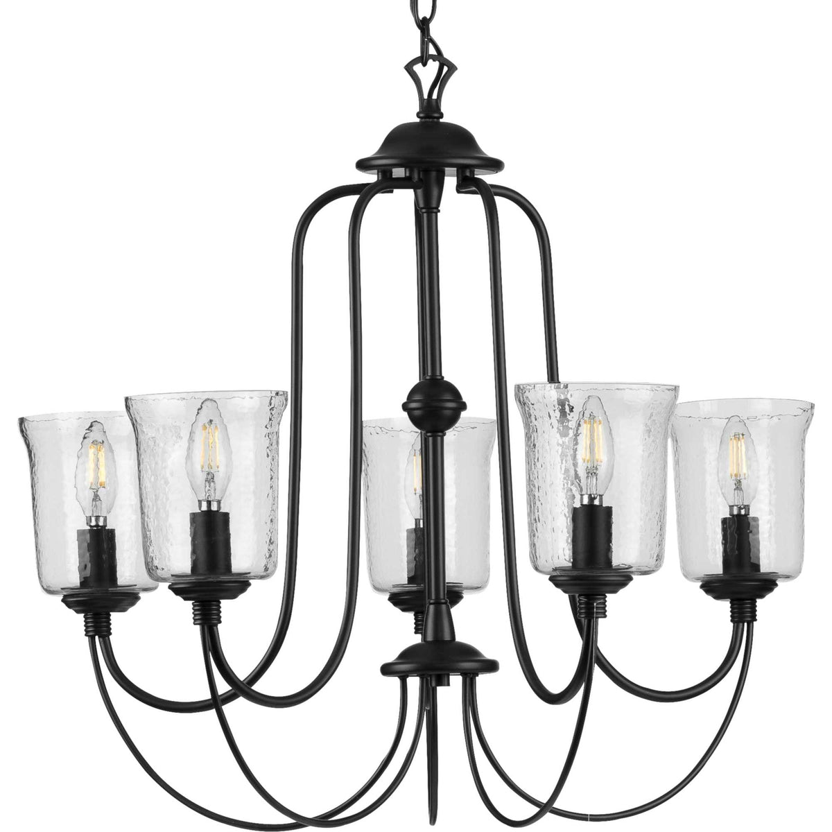 Progress Lighting Bowman 5-Light Matte Black Coastal Chandelier