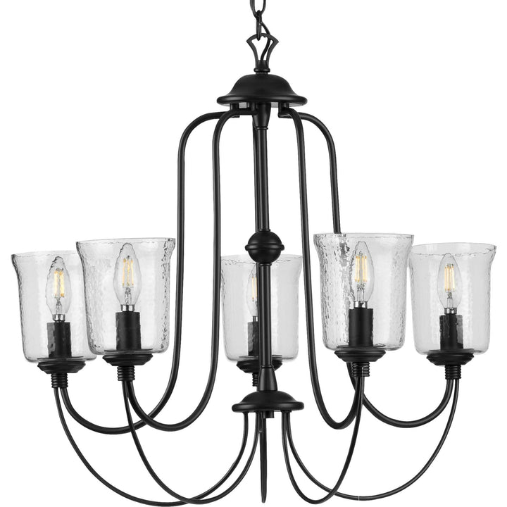 Progress Lighting Bowman 5-Light Matte Black Coastal Chandelier