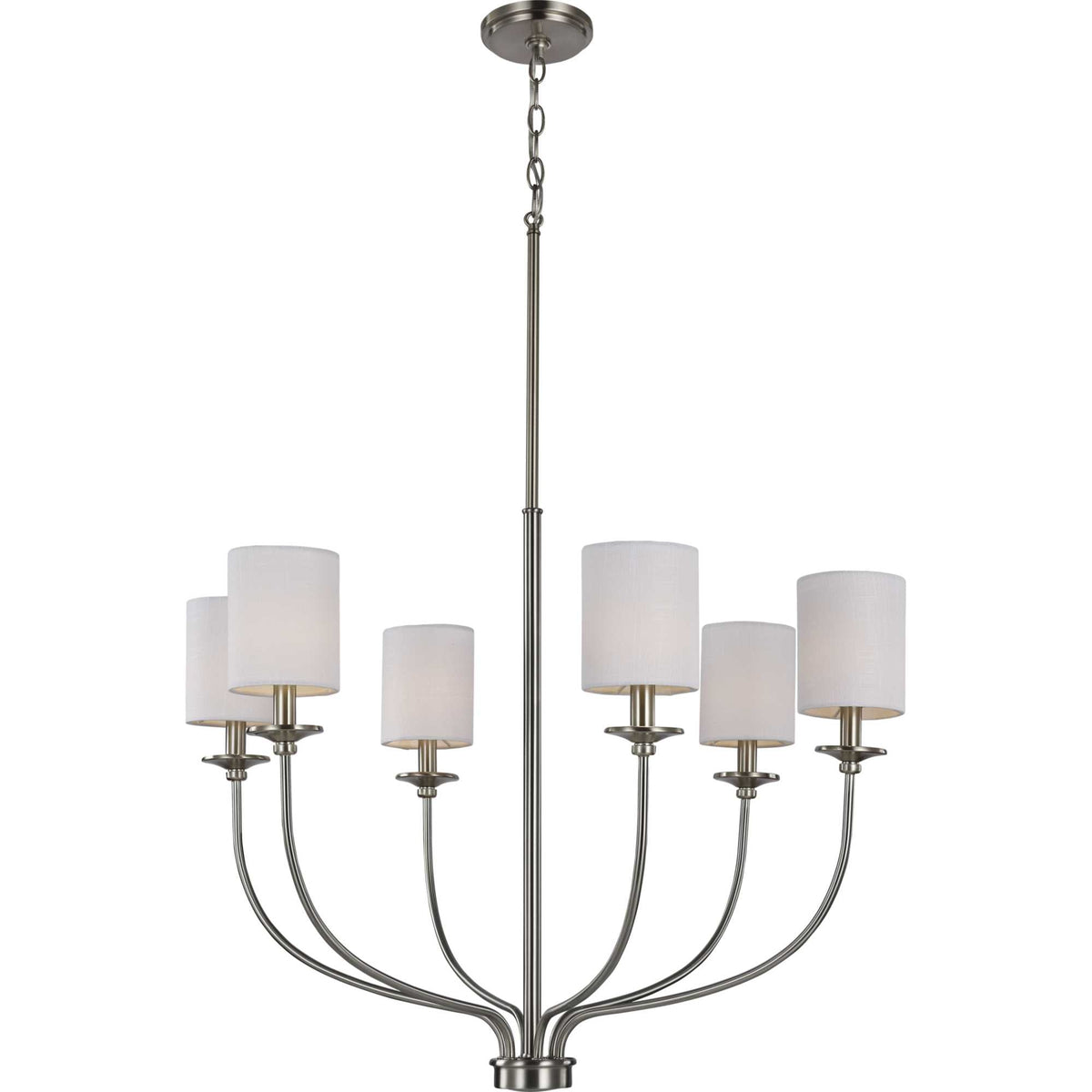 Progress Lighting Bonita 6-Light Brushed Nickel Transitional Chandelier
