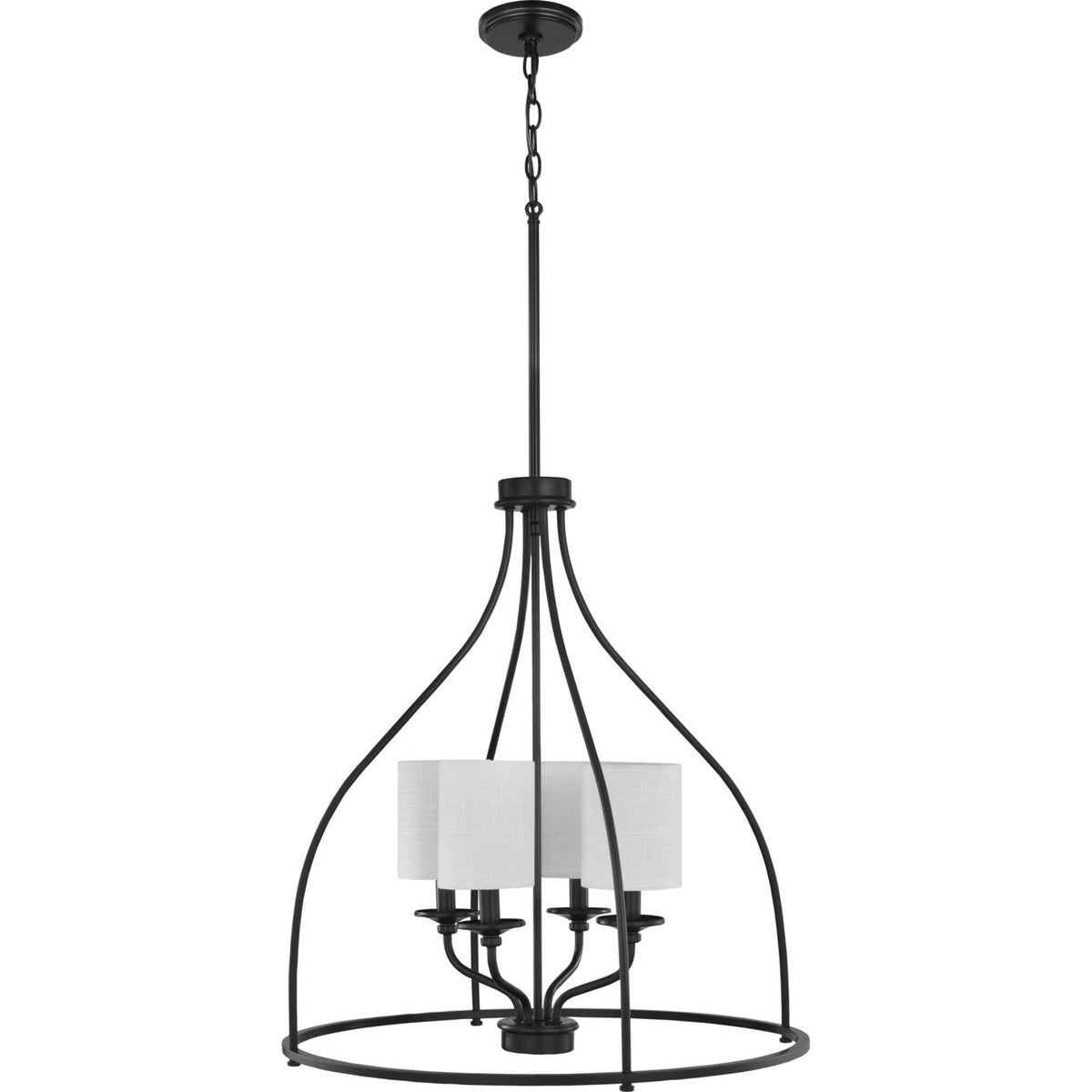 Progress Lighting Bonita 4-Light Matte Black Transitional Chandelier
