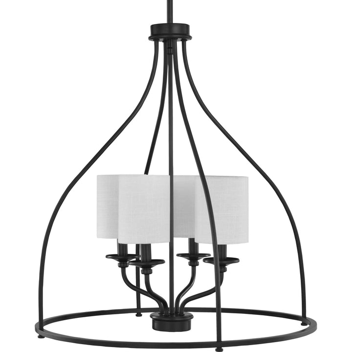 Progress Lighting Bonita 4-Light Matte Black Transitional Chandelier