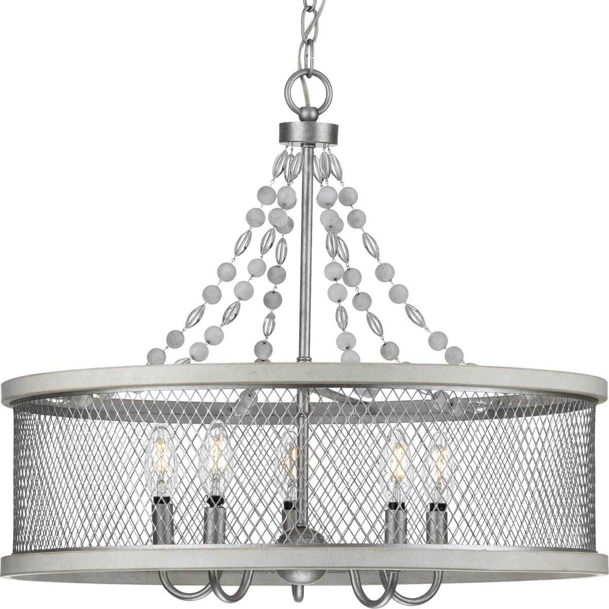 Progress Lighting Austelle 5-Light Gray Farmhouse Chandelier