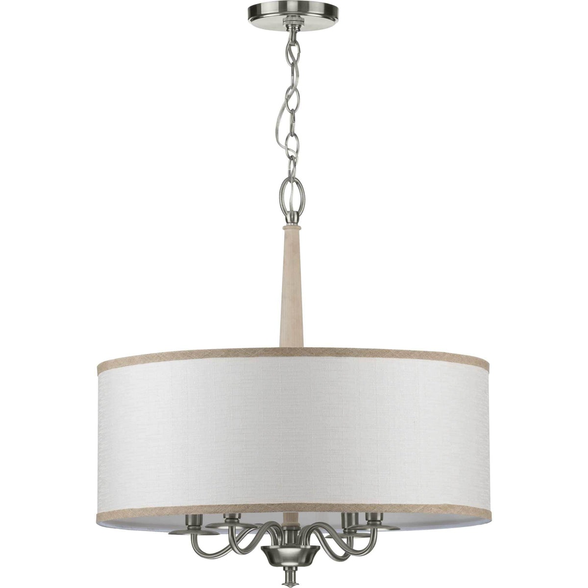 Progress Lighting Durrell 4-Light Brushed Nickel Coastal Chandelier