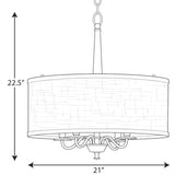 Progress Lighting Durrell 4-Light Brushed Nickel Coastal Chandelier