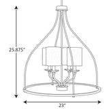 Progress Lighting Bonita 4-Light Matte Black Transitional Chandelier