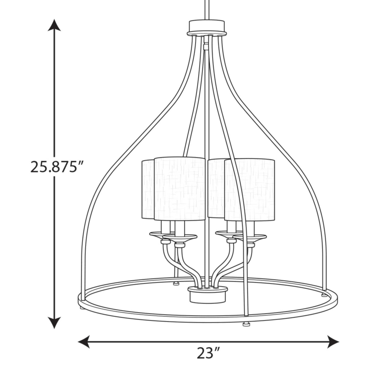 Progress Lighting Bonita 4-Light Brushed Nickel Transitional Chandelier