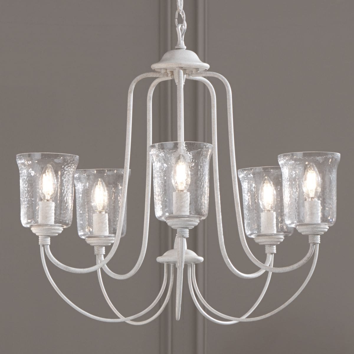 Progress Lighting Bowman 5-Light White Coastal Chandelier