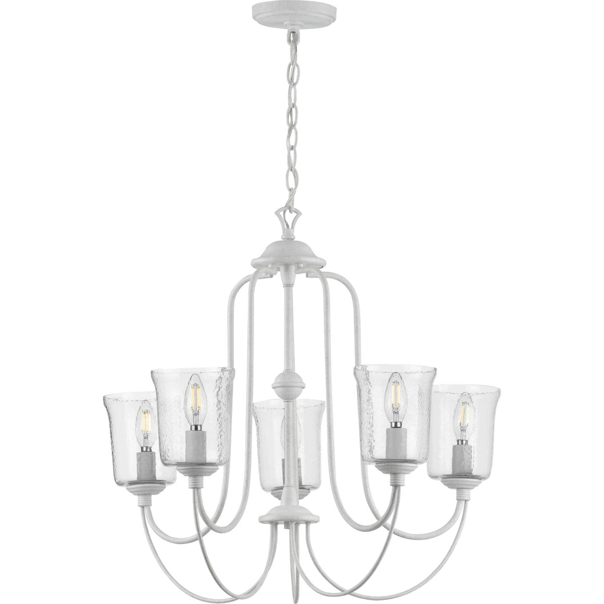 Progress Lighting Bowman 5-Light White Coastal Chandelier