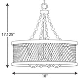 Progress Lighting Austelle 4-Light Gray Farmhouse Chandelier