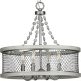 Progress Lighting Austelle 4-Light Gray Farmhouse Chandelier