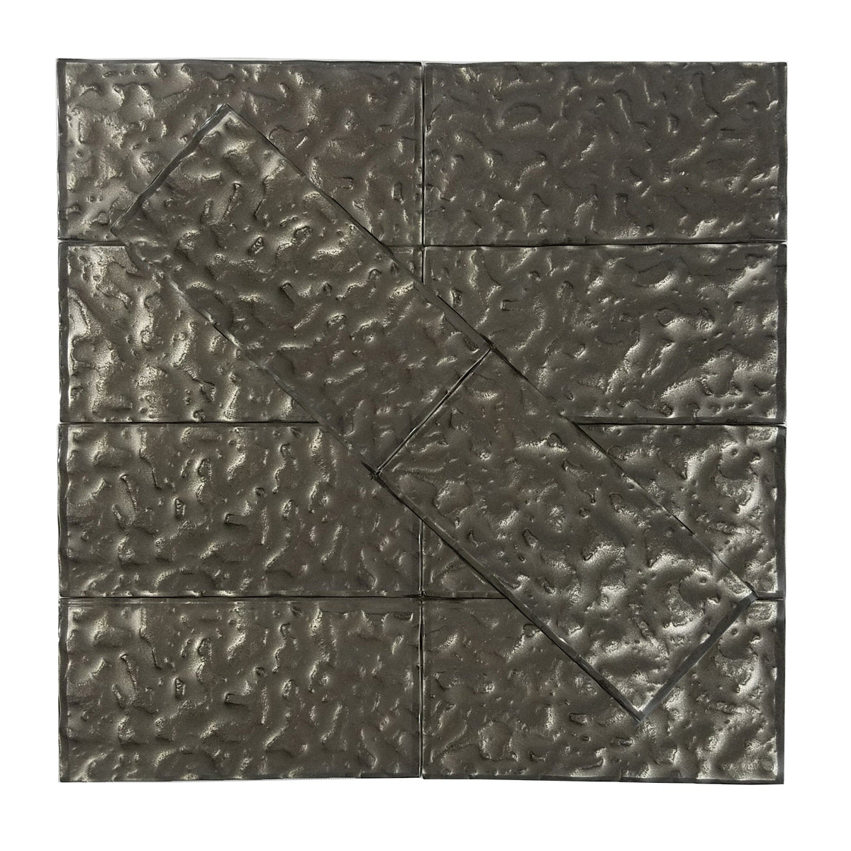 Abolos Metaliics Brown Textured 3-in x 6-in Glossy Glass Cement look Wall Tile product image