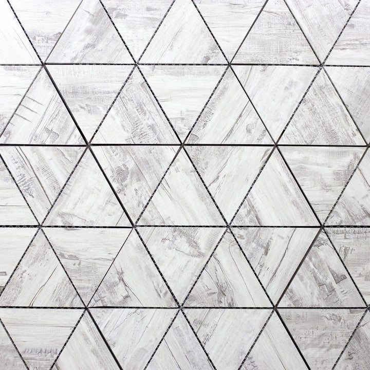 Abolos Nature Birchwood gray 12-in x 12-in Matte Glass Wood look Diamond Mosaic Wall Tile product image