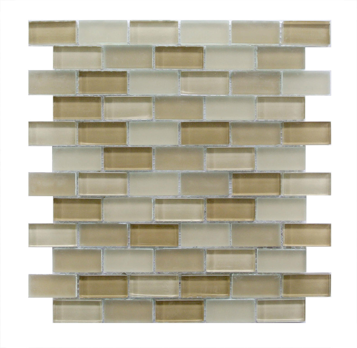 Abolos Free Flow Pastic Cream/glossy and matte 12-in x 12-in Multi-finish Glass Brick look Mosaic Wall Tile product image
