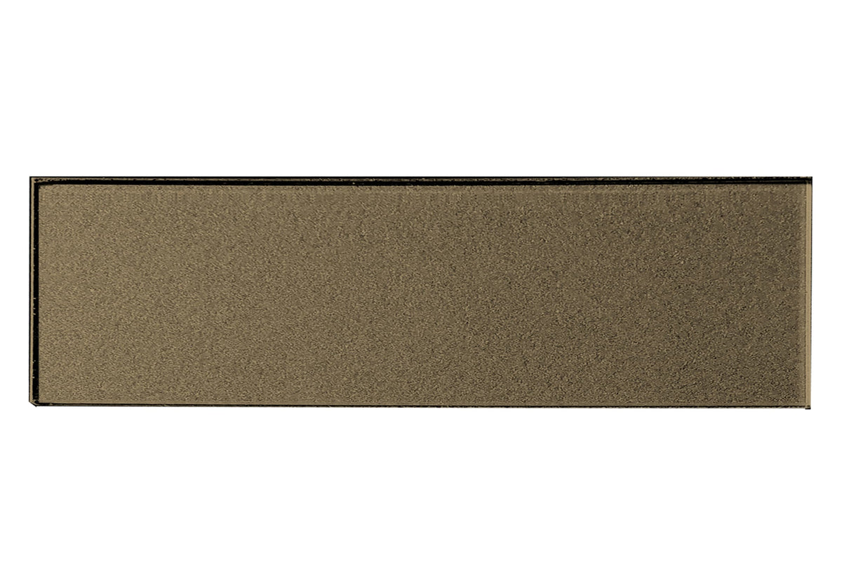 Abolos Custom Decor Bronze 3-in x 12-in Glossy Glass Subway Peel and stick Wall Tile product image