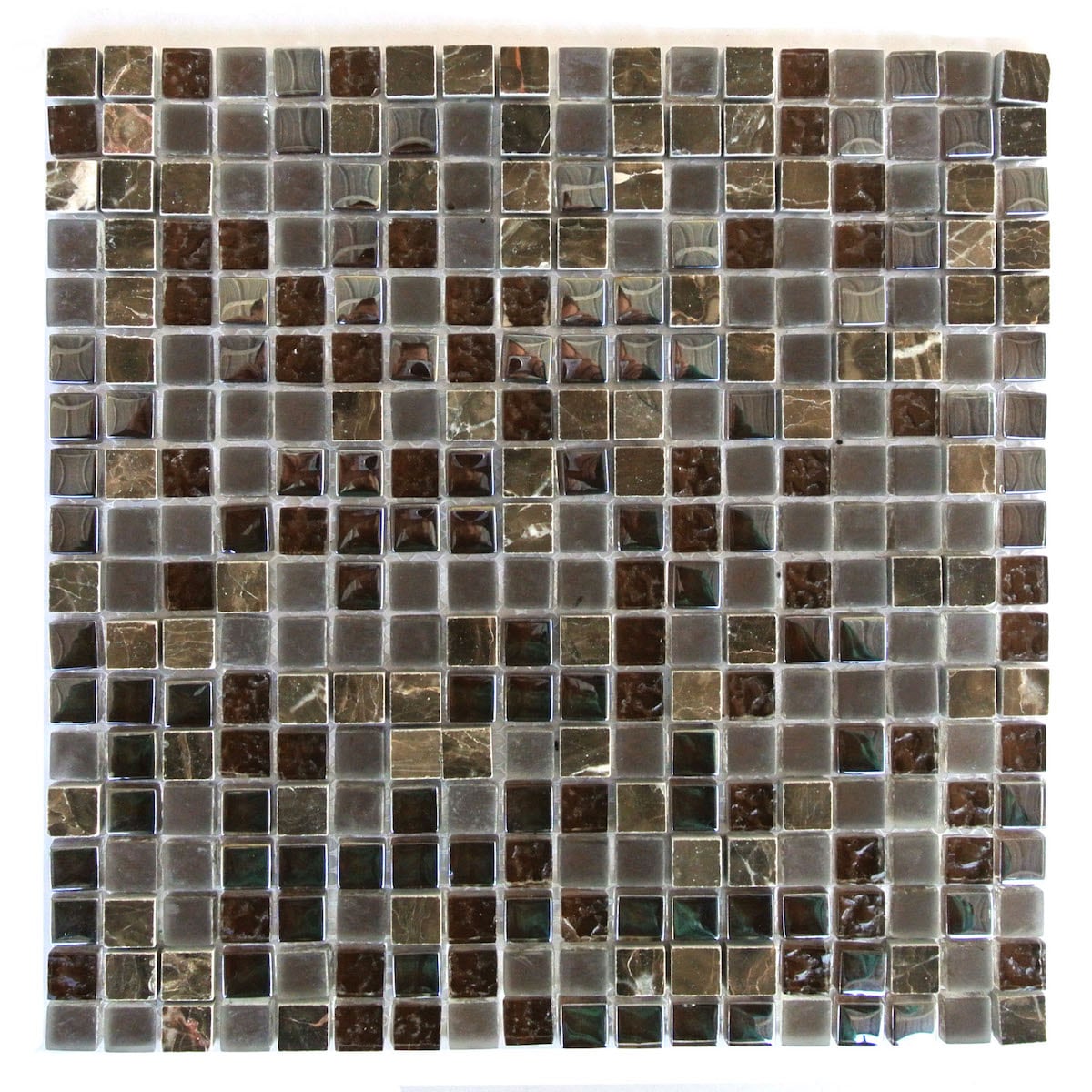 Abolos Quartz Brown 12-in x 12-in Multi-finish Glass Mosaic Floor and Wall Tile product image