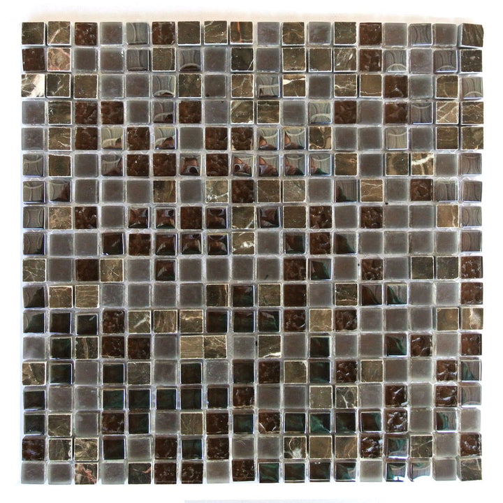 Abolos Quartz Brown 12-in x 12-in Multi-finish Glass Mosaic Floor and Wall Tile product image