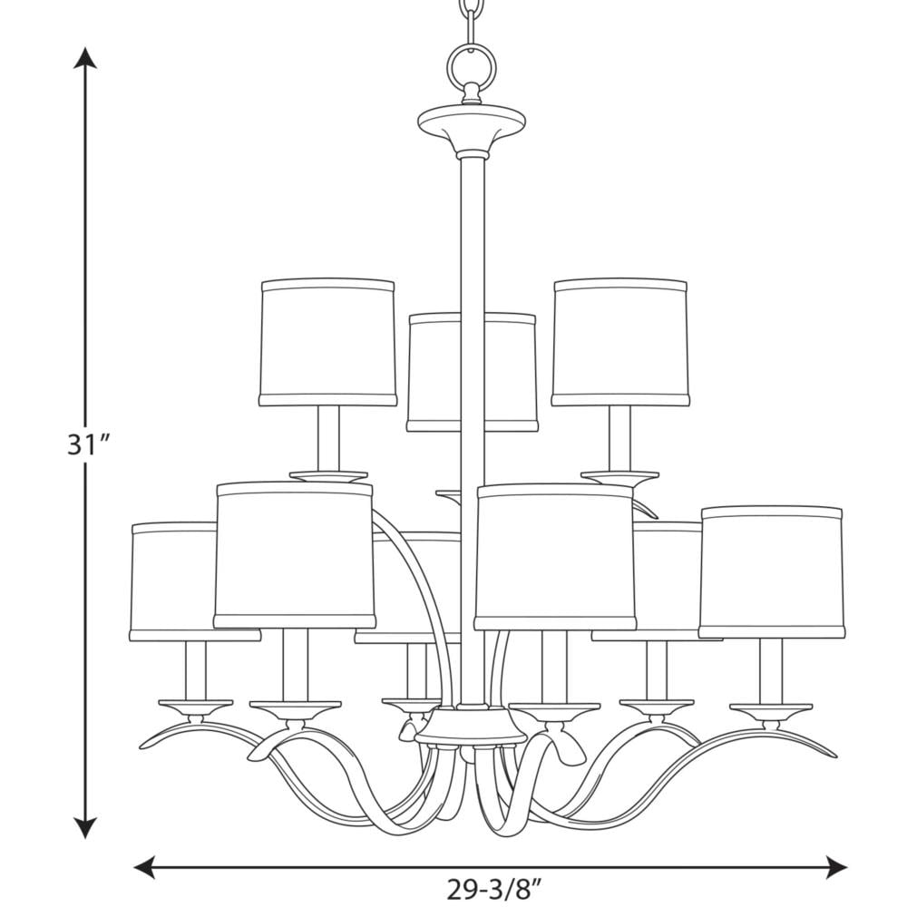 Progress Lighting Inspire 9-Light Brushed Nickel Transitional Chandelier