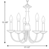 Progress Lighting Five Light 5-Light Brushed Nickel Transitional Chandelier