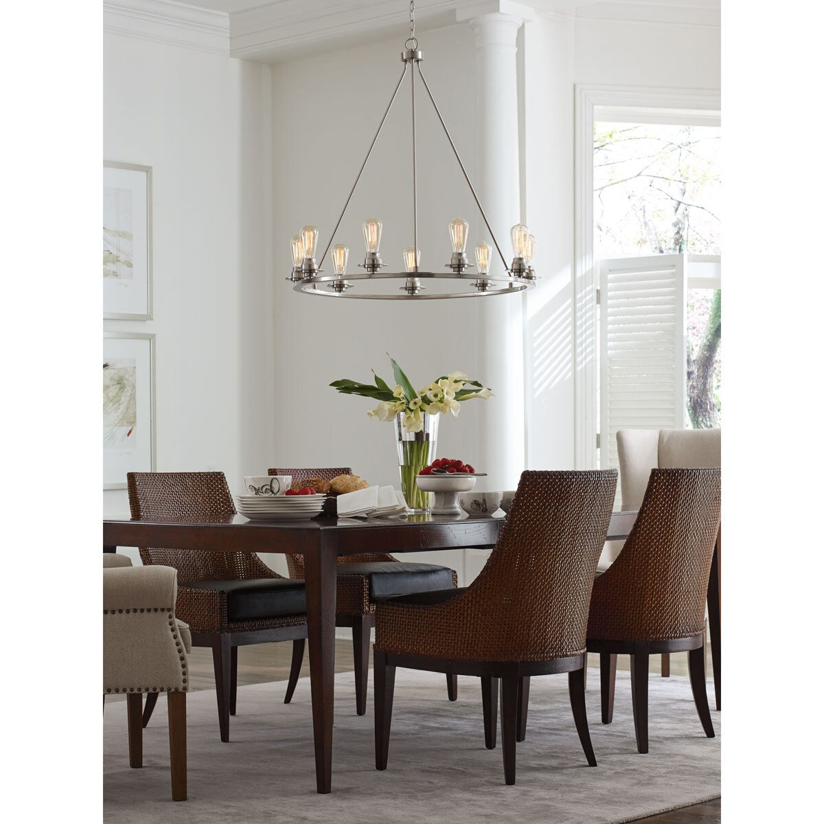 Progress Lighting Debut 9-Light Brushed Nickel Farmhouse Chandelier