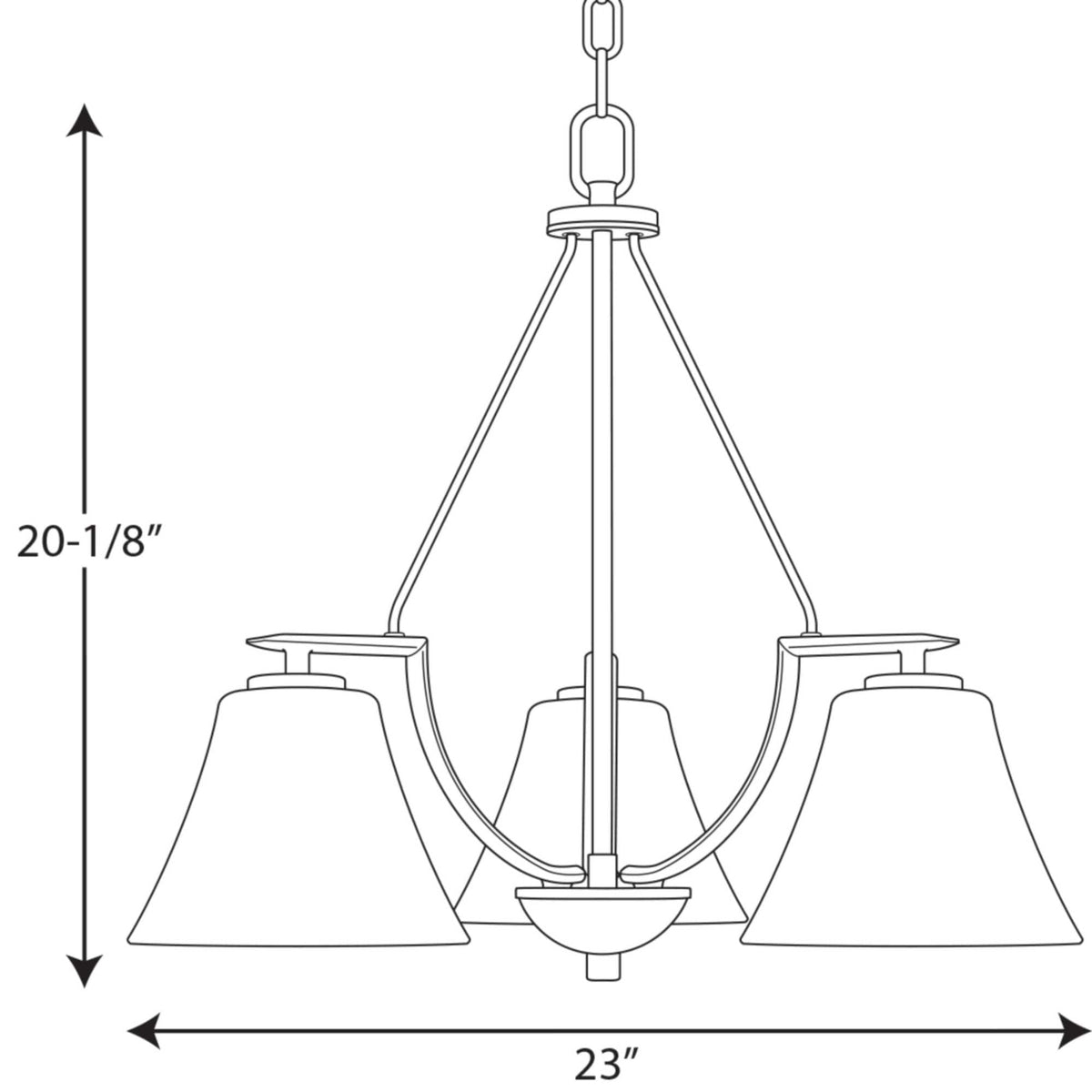 Progress Lighting Bravo 3-Light Antique Bronze Transitional Chandelier