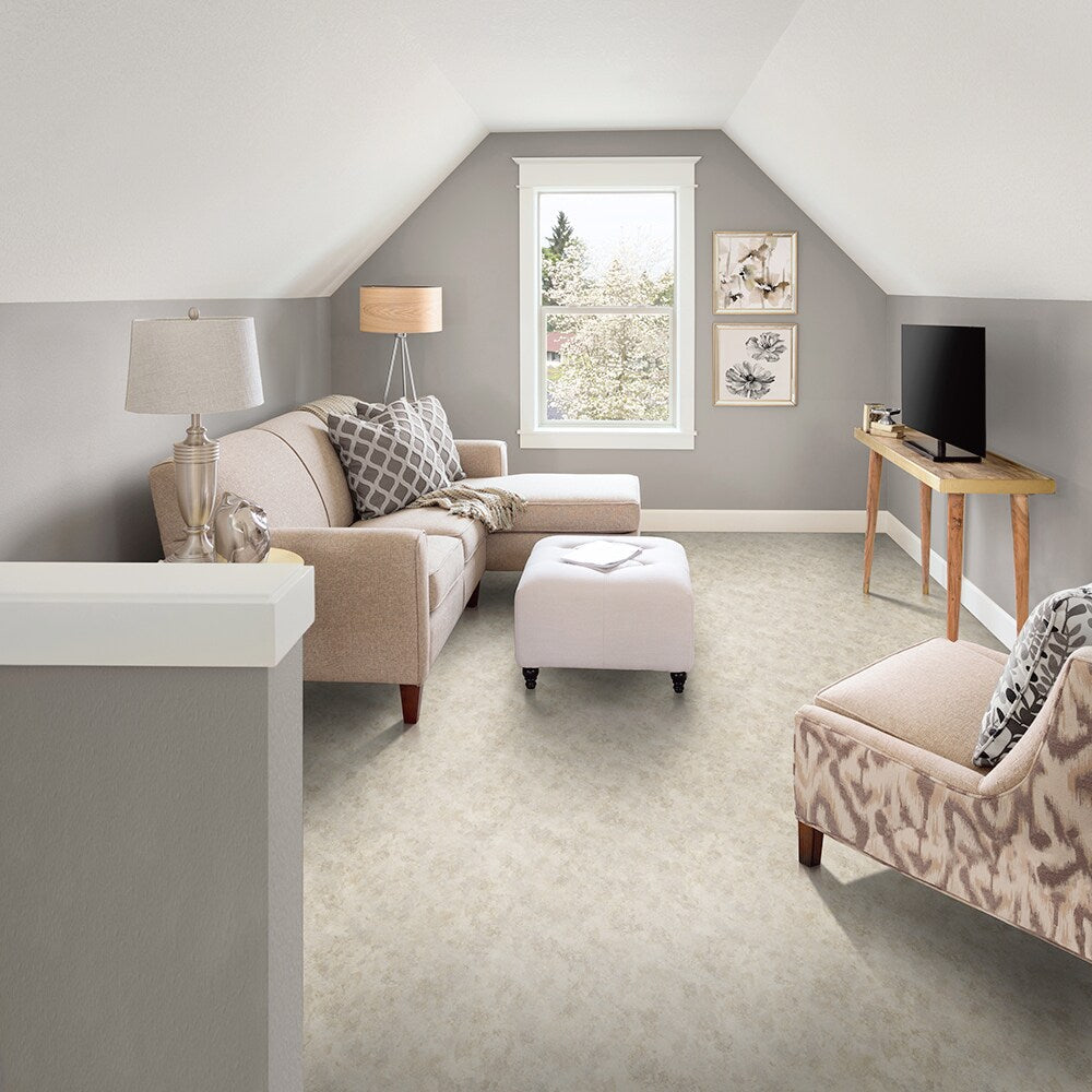 Congoleum ArmorCore Pro Ethereal 12-ft W x Cut-to-Length Pale Moon Stone Look Low-Gloss Finish Sheet Vinyl